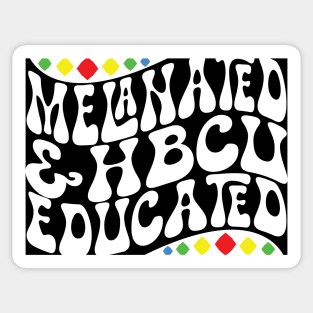 Retro Melanated and HBCU Educated Shirt Sticker